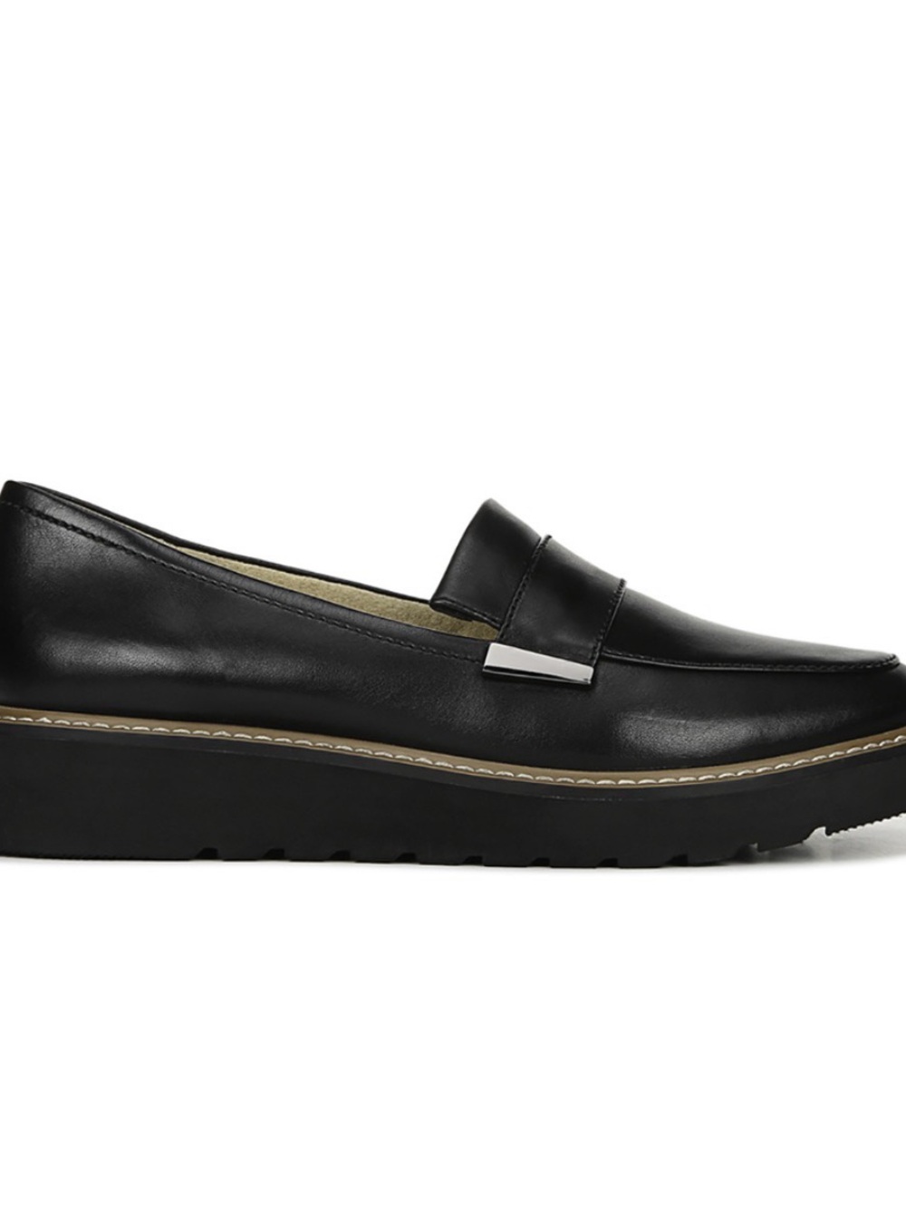Naturalizer Adiline Black Leather Platform Loafers G5143L2002 - Picture 2 of 3